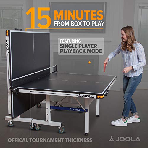 JOOLA Rally TL Professional MDF Indoor Ping Pong Table w/Quick Clamp Table Tennis Net & Post Set - 10 Minute Easy Assembly - Corner Ball Holders - Tournament Quality - Includes Playback Mode - size: 25mm
