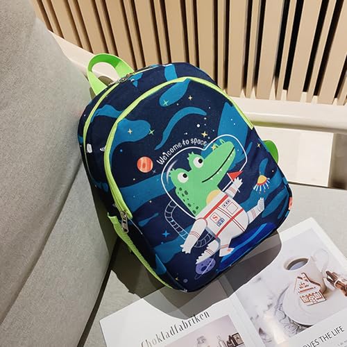 CHERUBIC Kids Toddler Cute Backpack Little Cartoon Travel Lightweight Bag Daypack For 3 Girls Boys (Space) - color: Baby Crocodile, size: Small-12"H