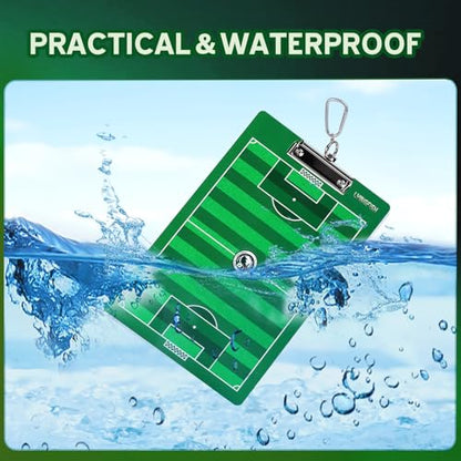 Dry Erase Coaches Clipboard, Waterproof Soccer Whiteboard for Coaches Double-Sided Soccer Clipboard for Coaches Writable and Erasable Coaching Board Dry Erase Coaching Board Dry Erase Clipboard Gift - style: Soccer