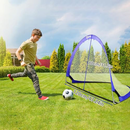 Onini Upgrade 6 Foot Pop Up Soccer Goals Blue - Portable Foldable Training Football Net with Target and Bag - Ideal for Toddler, Boys, Youth Outdoor Sports Games(2 Pack) - size: 4 ft Round