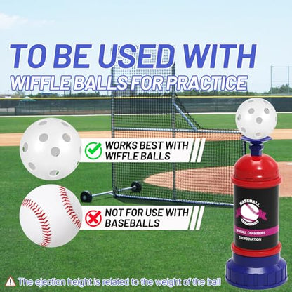 Portable Baseball Hitting Training, Tee Ball Popper Batting Practice Tool,Hitting Tee for Perfect Swings, Batting Machine for Practicing Hitting Without a Pitcher