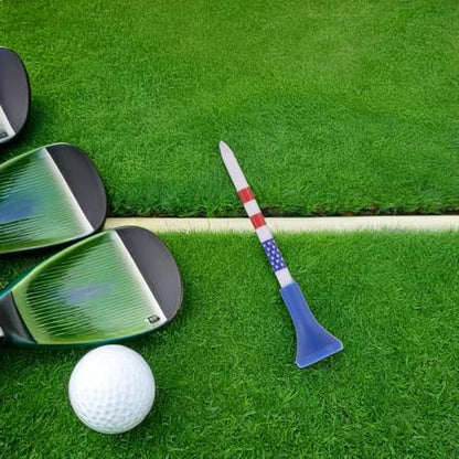 30pcs Tri-Color Unbreakable Golf Tees 83mm Soft Rubber Sleeve Sturdy Driving Range Practice Training Tees for Pros and Beginners Indoor Outdoor Golf