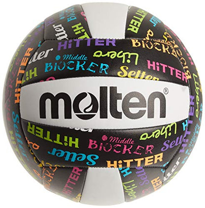 Molten Recreational Volleyball - color: Black/ Neon Colors