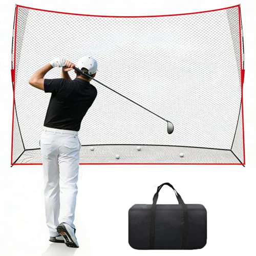 Golf Net, 10x7ft Heavy Duty Golf Practice Nets for Backyard Driving Chipping Hitting, Indoor Outdoor Training，with Carry Bag