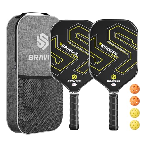 Pickleball Paddles Set of 2 USAPA Approved T700 Raw Carbon Fiber Pickleball Paddle, Friction Surface Pickleball Rackets with 4 Balls 1 Pickleball Bag, Pickle Ball Paddle Set for Men and Women - color: Golden black