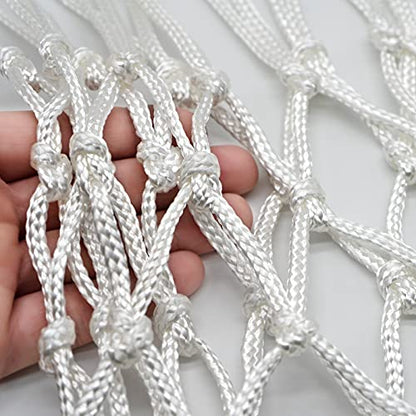 Sanung 2PCS White Basketball Net Replacement 12 Loops 21 inch Professional Anti-Whip with Storage Pouch for Competition Standard Indoor Outdoor All-Weather Thick Mesh Nets