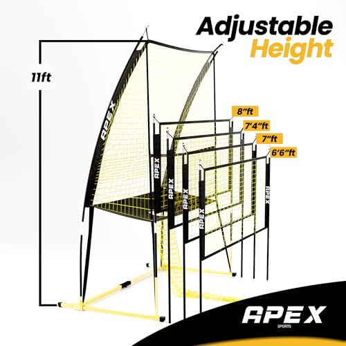 Apex Sports Volleyball Training Net Equipment System - Sturdy, Adjustable, and Portable | Improve Accuracy, Technique, and Skills | Ideal for Indoor/Outdoor Use | Easy Assembly & Storage |