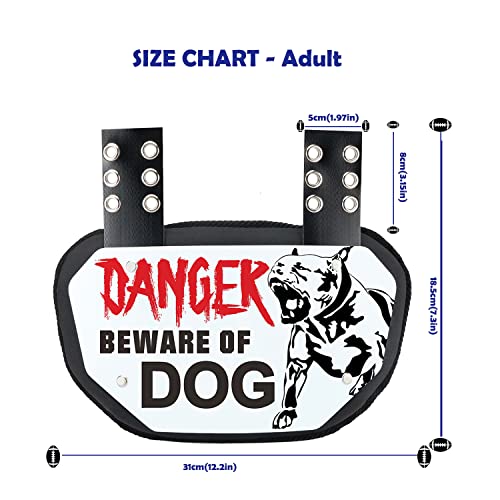 Runxrocy Football Back Plate Rear Back Protector Football Low Back Pad for Adult & Youth Players - size: Adult (Age Above 12), style: Beware of Dog