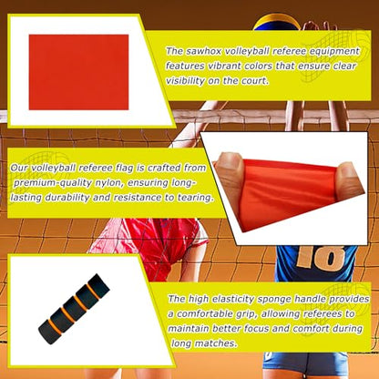 Volleyball Flags Line Judge, 2PCS Referee Flags Volleyball Lightweight Referee Equipment for Volleyball, Track and Field