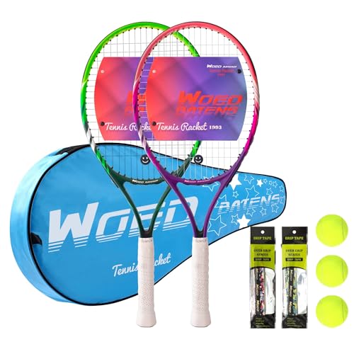 19" 23" 25" Kids Tennis Racket Junior/Youth Tennis Racquet with Tennis Ball Carry Bag Overgrips Vibrations Dampers… - color: 25 Inch