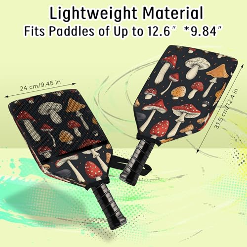 Pickleball Paddle Cover with Pockets and Handle Strap, Racket Sleeve and Ball Holder Organizer, 1 Pcs - color: red