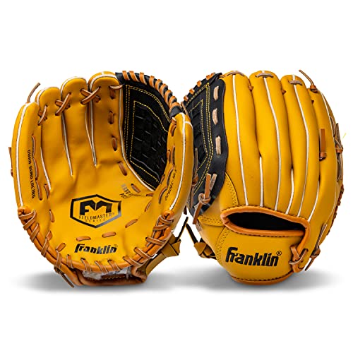 Franklin Sports Field Master Baseball + Softball Glove - Field Master Adult + Youth Baseball + Softball Mitt - Men's + Women's Gloves - Right Hand Throw - color: Tan, style: 10.5" - Basket Web