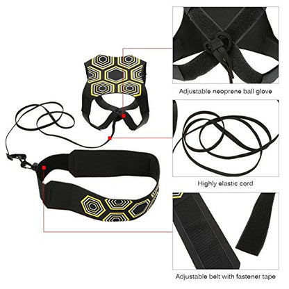 Football Kick Trainer Soccer Training Aids Hands Free Throw Sole Practice Equipment with Adjustable Belt Elastic Rope Fits Ball 3, 4,and 5