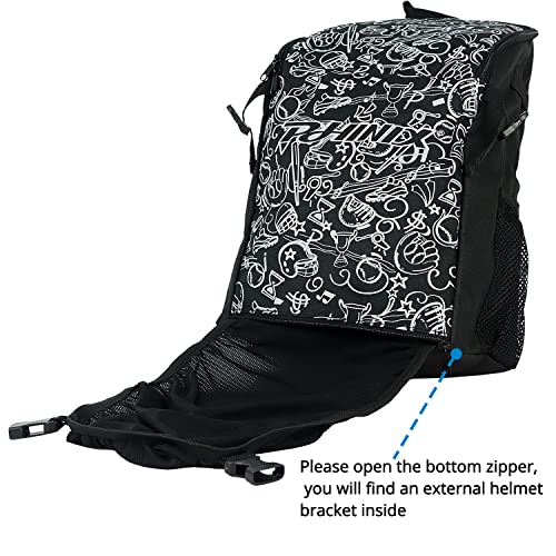 PHINIX Kids Youth Baseball Bag T-ball Backpack - color: Black-With helmet bracket