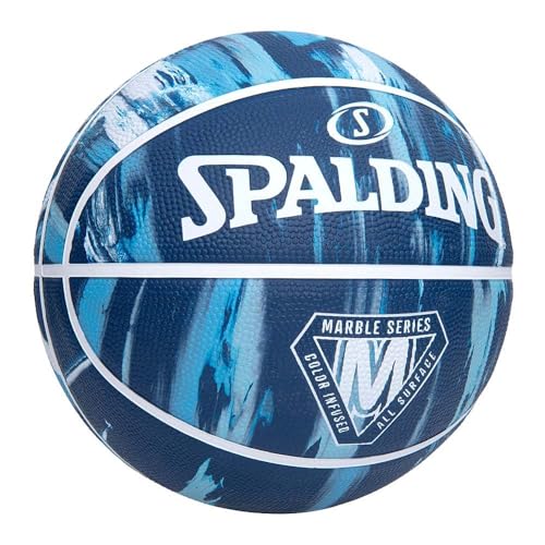 Spalding Basketball Basic No. 7 Rubber Marble - color: Navy × light blue