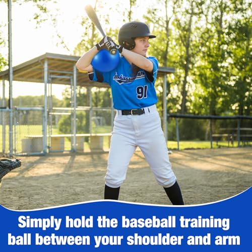 2 Pcs Connection Ball with Pump 9 Inch Pilates Baseball Softball Batting Trainer Improve Arm Action Hitting & Pitching Efficiency Connection Ball for Baseball - color: Blue
