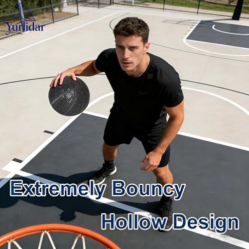 3D-Printed Airless Basketball,Official Size 7 No Pump Needed High Bounce and Quiet Basketballer Training and Dribbling Indoor Outdoor