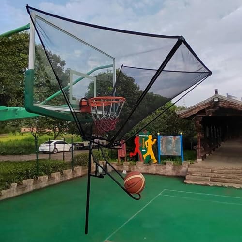 Basketball Hoop Returner Return Attachment Rebounder Metal with Rotation Slot Gym Net for Home School Playground Outdoor Court Shooting T