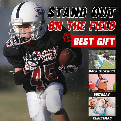 AIGEVTURE Youth Football Gloves Kids Receiver Gloves Sticky Football Gloves for Boys Girls - color: Black, size: Youth M