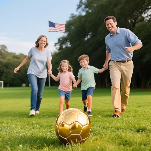Soccer Ball Size 3 4 5 DIY Craft Boys Girls Adults Birthday Gift with Pump Needle Training Practice - color: Yellow Golden, style: Size 3