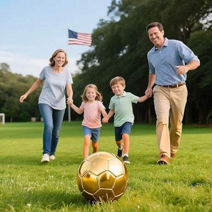 Soccer Ball Size 3 4 5 DIY Craft Boys Girls Adults Birthday Gift with Pump Needle Training Practice - color: Yellow Golden, style: Size 3