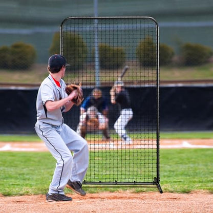 VEVOR Batting Screen - Baseball & Softball Protector with Carry Bag & Ground Stakes, Pitching Net for Pitchers Protection - size: 7*4 ft, style: Heavy I Screen