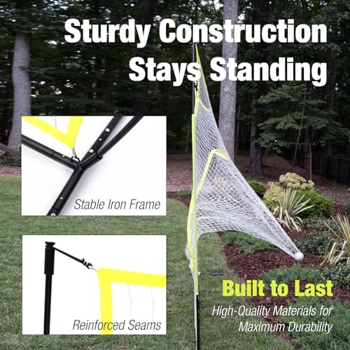 7x7 Baseball & Softball Practice, Hitting, & Pitching Net with Bow Frame, Carry Case and Strike Zone, Ultimate Training Net