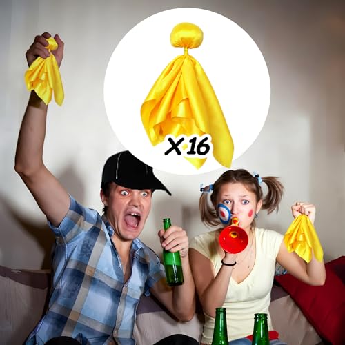Ahuimeius 16 Pcs Yellow Penalty Flag Football Flags, Referee Flag, Lacrosse,Sports Fan for Football Games Party Accessory Referee Game Party