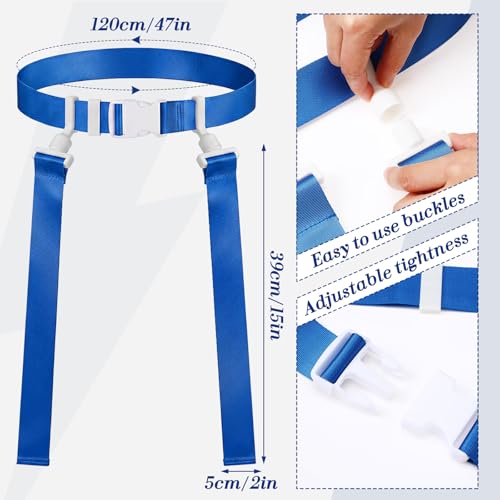 Peryiter 2/12/24/36 Player Flag Football Belt, Adjustable Football Belts and Flags for Kids Youth Adult Sport Team Training - color: Blue