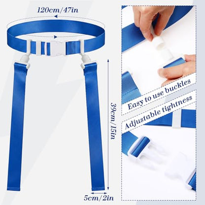 Peryiter 2/12/24/36 Player Flag Football Belt, Adjustable Football Belts and Flags for Kids Youth Adult Sport Team Training - color: Blue