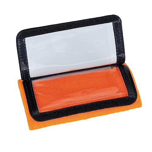5 Pack Youth Quarterback Wristband - Triple Windows QB Wristband - 3 Playsheet Compartments- Great for Football, Baseball, All Sports(Youth, 5 Pack) - color: Orange
