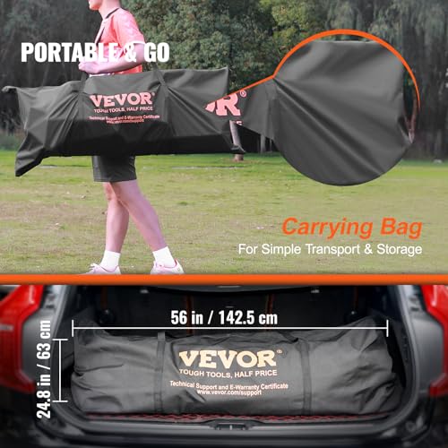 VEVOR Portable Soccer Goal, 12 x 6 ft Large Practice Soccer Net, Steel Fiberglass Structure Training Goal Set with Carry Bag, All-Weather Outdoor Use, for Backyards, Parks, School Fields - style: 12x6 ft PVC