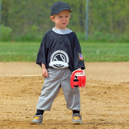 Aodaer 2 Pack T Ball Sets Baseball Glove and Ball Set for Teenager Easy Catch, Yard Lawn Game, Baseball Play - Black and Red