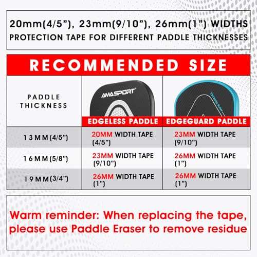 PICKLETECH Pickleball Paddle Protection Tape - Paddle Head Edge Guard - Racket Edge Protection Tape -Fit Perfectly Curved Edge -No Wrinkling - color: Burgundy, size: Width 20mm