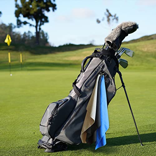 Golf Towel Set - 3 Microfiber Waffle Pattern Golf Towels & Club Brush & Divot Repair Tool, Accessories for Men & Women - color: 5 in 1 Golf Accessories