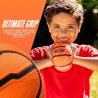 Nerf Mini Foam Basketballs - Indoor + Outdoor Foam Balls - 5" Inch Basketballs for Mini + Over the Door Hoops - 2 Balls Included - Orange