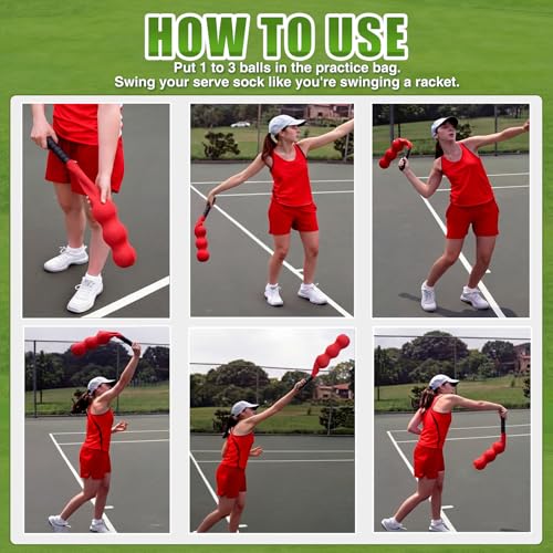 Tennis Serve Trainer Rebound Aid Moving Ball Tool Improves Rhythm Smooth Swing Training Sock Shaped Correct Posture Suitable for Beginners Professional Players Portable Equipment