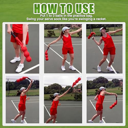 Tennis Serve Trainer Rebound Aid Moving Ball Tool Improves Rhythm Smooth Swing Training Sock Shaped Correct Posture Suitable for Beginners Professional Players Portable Equipment