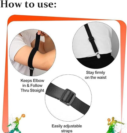 Straight Shot Basketball Shooting Training Aid Keeps Elbow in & Follow Thru Straight for Kids and Youth Player – Black