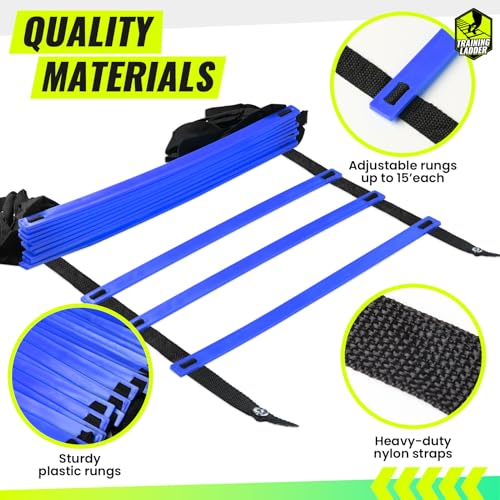 Teenitor Agility Ladder Speed Ladder Training Ladder for Soccer, Speed, Football Fitness Feet Training Carry Bag Agility Training Equipment 13 rungs, 23 feet