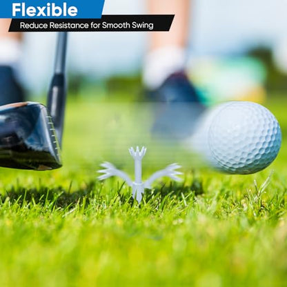 Adjustable Golf Tees - Unbreakable Rubber Golf Tees for Driving Range & Simulator - Essential Golf Accessories for Men Indoor & Outdoor Practice, Durability and Stability Golf Tees