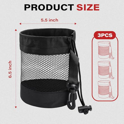 3PCS Golf Ball Bags with Drawstring, Nylon Mesh Bag for Golf Balls, Design for Most Outdoor Storage