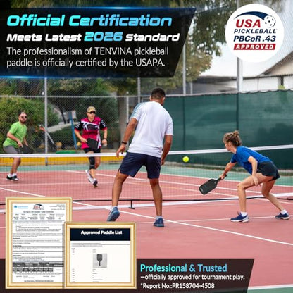 TENVINA Pickleball Paddles, Multi-Layer T700SC Textured Carbon Fiber Pickleball Paddle, Pickle Ball Paddle with Strong Spin & Power Surface, 4-Types of Shapes and Thicknesses, USAPA Approved - style: 2-Pack of Carbon-Elongated-16MM