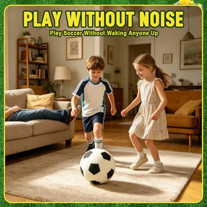 3 Pcs Silent Soccer Ball, Sizes 3/5 /7 Soft Foam Soccer Ball Indoor House Ball for Quiet Training 3Pcs Airless Football Multi-Use for Dribbling Practice, Gift for Soccer Fans