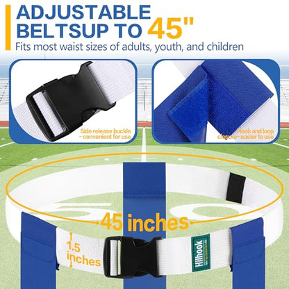 Flag Football Belts, 10/14 Player White Flag Football Sets for Youth, Kids and Adults Team Sports Training Games - color: Yellow and Blue