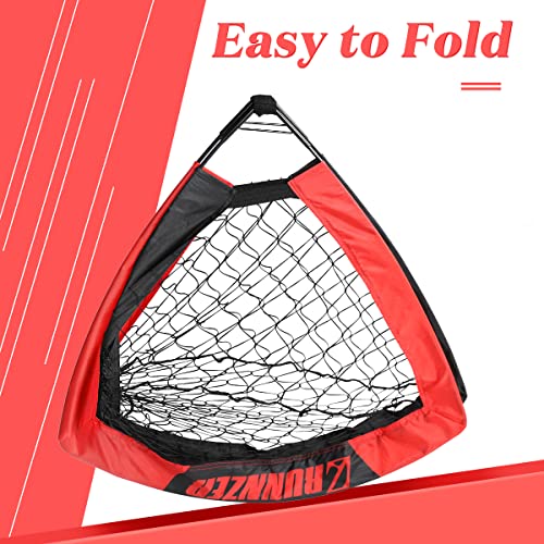 L RUNNZER Kids Soccer Goal, Pop Up Soccer Goal Net for Backyard, Set of 2 with Portable Carrying Case - color: Red, style: 3.3'x2.2', 2 Set