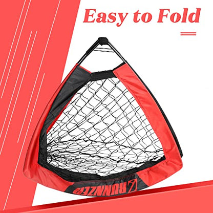 L RUNNZER Kids Soccer Goal, Pop Up Soccer Goal Net for Backyard, Set of 2 with Portable Carrying Case - color: Red, style: 3.3'x2.2', 2 Set