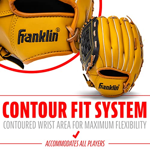 Franklin Sports Field Master Baseball + Softball Glove - Field Master Adult + Youth Baseball + Softball Mitt - Men's + Women's Gloves - Right Hand Throw - color: Tan, style: 10.5" - Basket Web