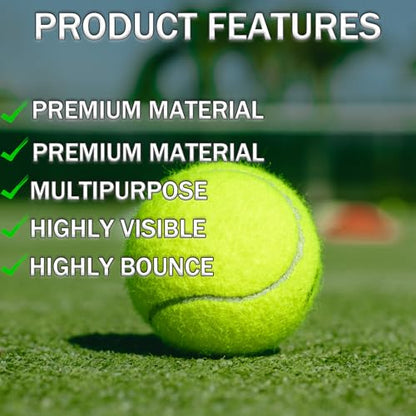 SHYUJAJIE Tennis Balls, 20 Pack Training Tennis Balls,High Elasticity Practice Tennis for Beginner, Exercise Playing Balls for Pet Dog - color: Yellow