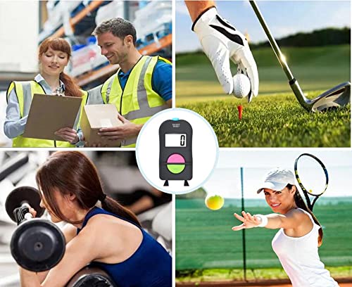 4 Pieces Digital Hand Tally Counter, Small Golf Sports Counter, Digital Tally Counter with Lanyard, Electronic Hand Clicker Counter, Easy to Operate, for Golf/Football Sports